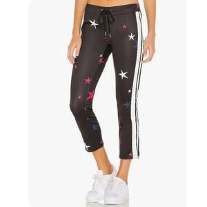 Pam & Gela Revolve Star Print Striped Jogger Cropped Track Pants Size Large L